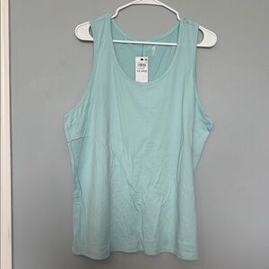 NWT Ideology blue/ Green Scoop Neck Essential Tank Top